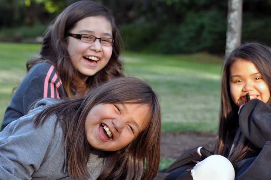 Photo of a group of smiling kids